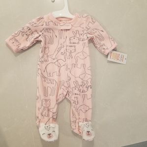 ✦SOLD✦ Baby girl newborn fleece sleeper